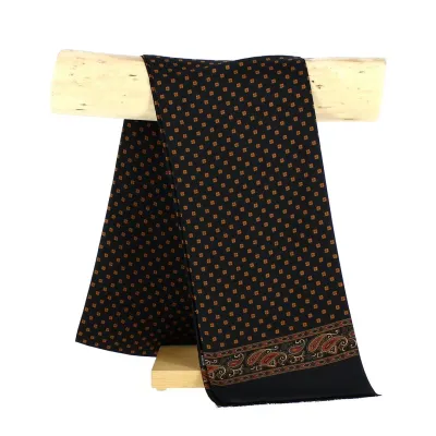 Léonard Black Silk Scarf - Traclet Reference: 12190 | Traclet Hat Shop