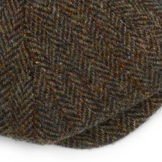 Casquette HARRIS Tweed MARRON 8 côtes Christys'London