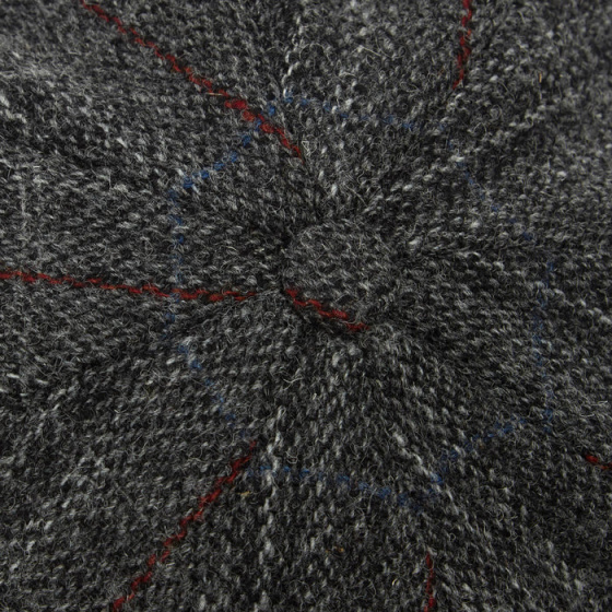 Casquette 8 cotes HARRIS Tweed GRIS Christys'London