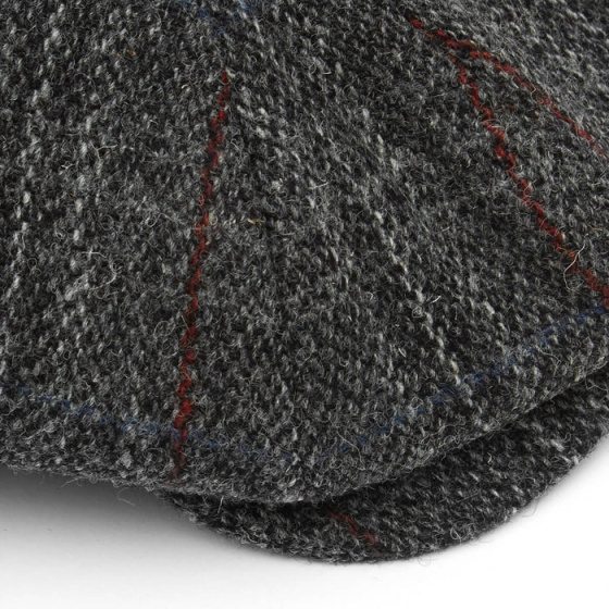 Casquette 8 cotes HARRIS Tweed GRIS Christys'London