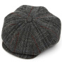 8 panel GREY HARRIS Tweed Cap by Christys'London