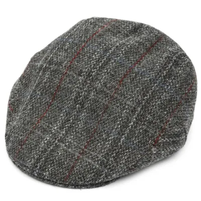 Casquette plate BALMOLAR HARRIS Tweed GRIS - Christys'London