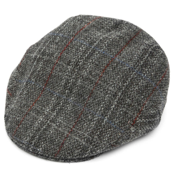 BALMORAL HARRIS Tweed Flat Cap GREY - Christys'London
