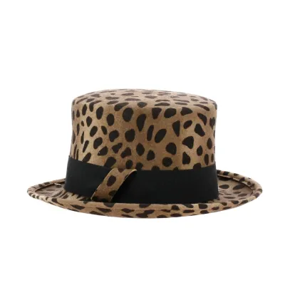 Chapeau Haut de Forme Léopard Marron - Chapellerie Traclet