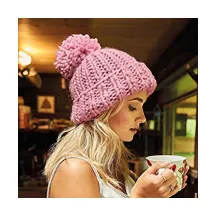 Pink Oversized Pom Pom Beanie - Traclet Reference: 21300 | Traclet Hat Shop