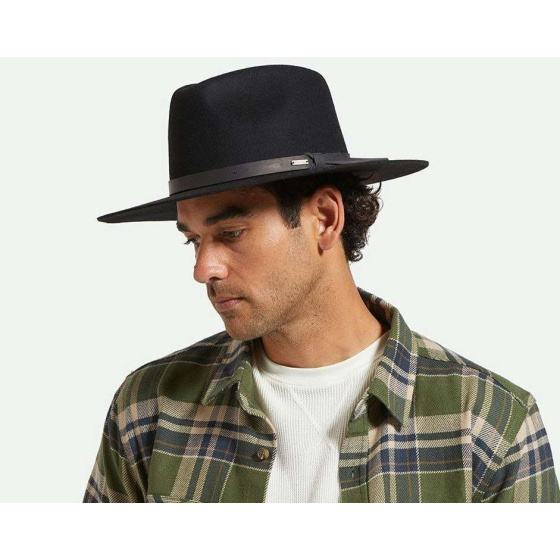 Hawkins Black Felt Fedora Hat - Brixton