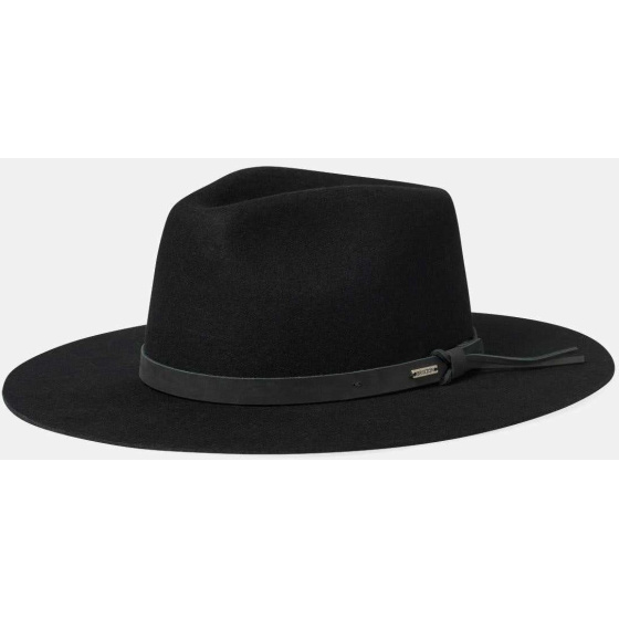 Hawkins Black Felt Fedora Hat - Brixton