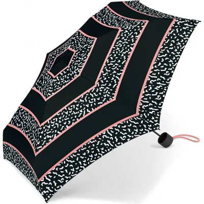 Mini Parapluie Corail stripe noir - Esprit .  Reference : 21337 | Chapellerie Traclet