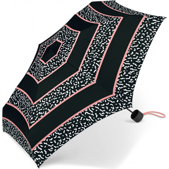 Mini Umbrella Coral stripe black - Esprit
