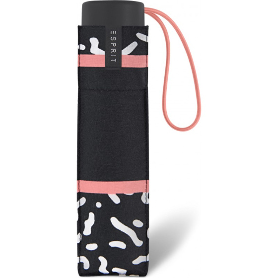 Mini Umbrella Coral stripe black - Esprit