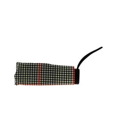 Small Beige Checkered Manual Mini Umbrella - Pierre Cardin. Reference: 21342 | Chapellerie Traclet