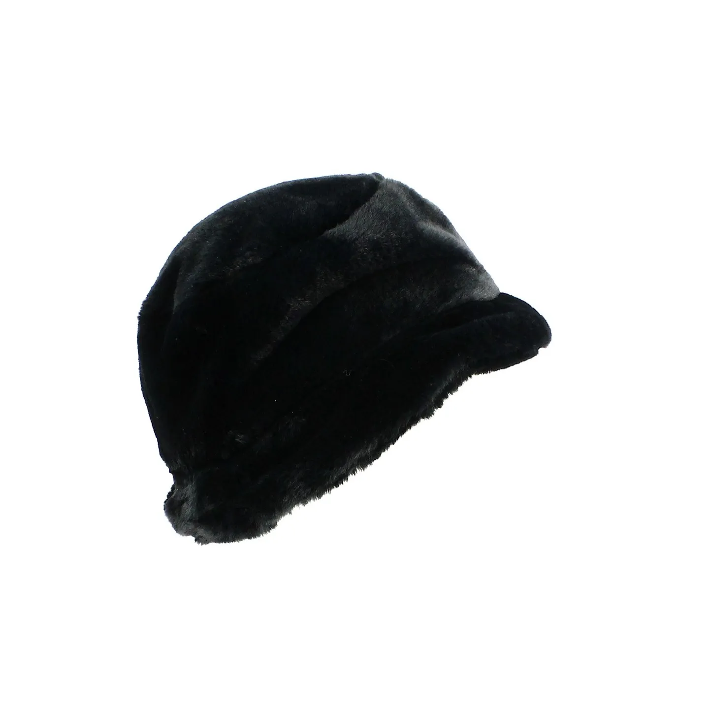 Black Faux Fur Bucket Hat - Traclet Hat Shop