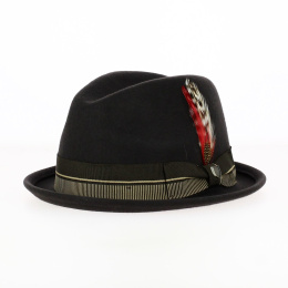 Gain Trilby Hat in Chocolate/Gold Wool Felt - Brixton