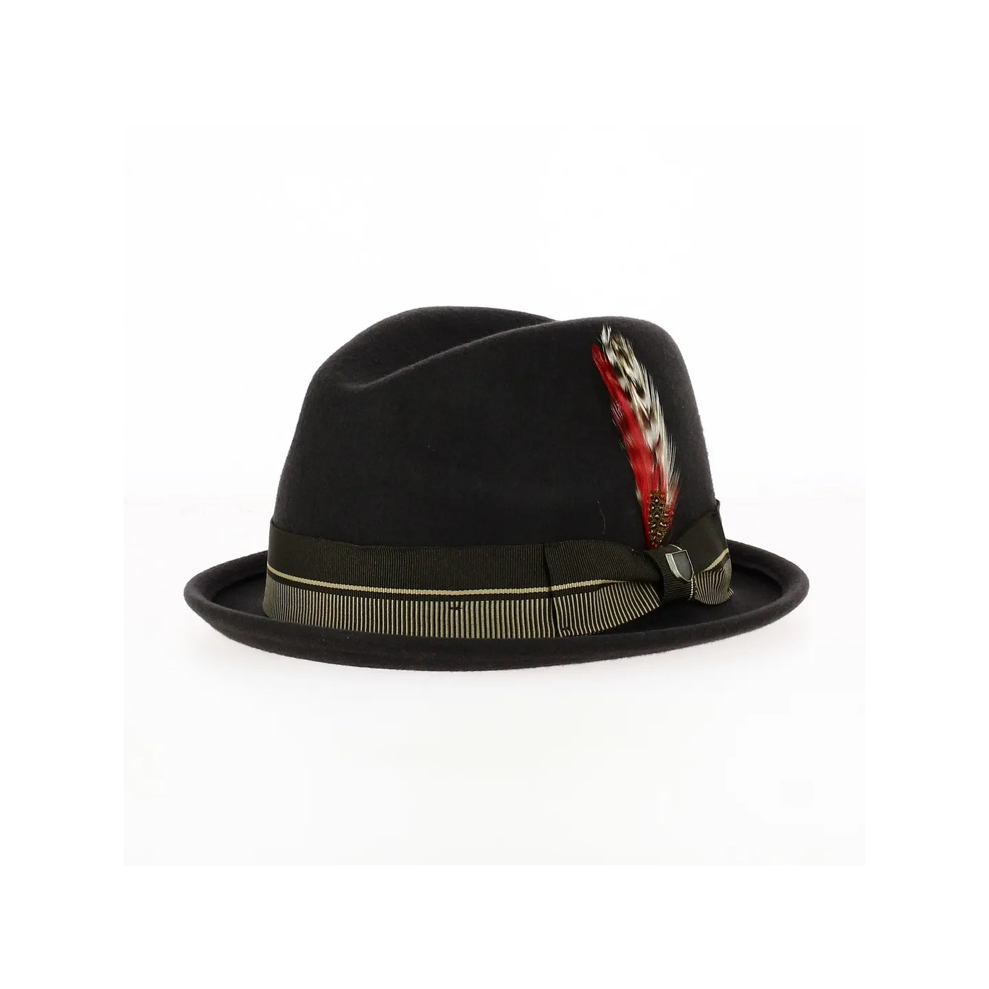 Chapeau Trilby Gain Feutre Laine Chocolate/Gold - Brixton