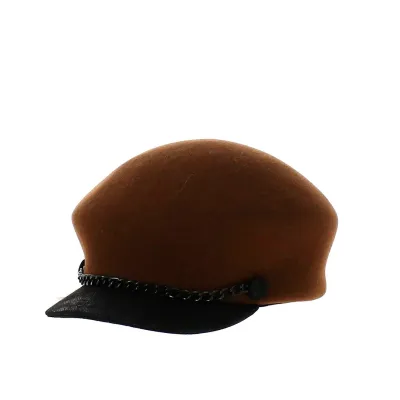 Casquette bombée TESS feutre chocolat- MARONE
