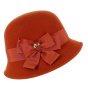Maithe Rust Wool Felt Cloche Hat - Traclet