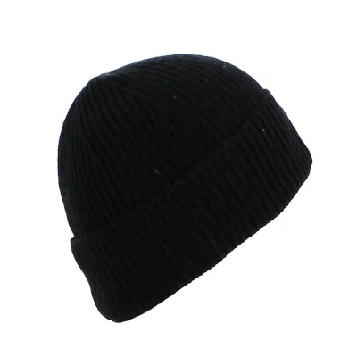 Black/brown wool beanie - Göttmann