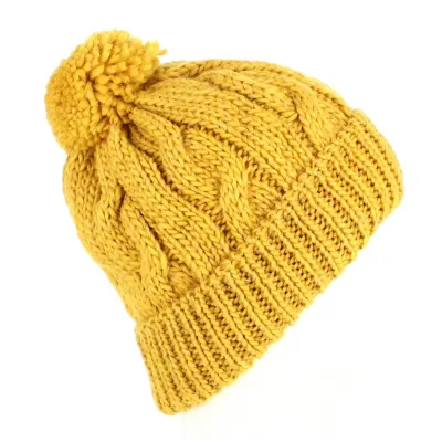 Bonnet à Pompon Valeriano Laine & Alpaga Jaune - Traclet  Reference : 21383 | Chapellerie Traclet