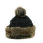 Anthracite Faux Fur Pompom Beanie - Starling