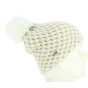 White Ice Beanie with Pompom - Traclet