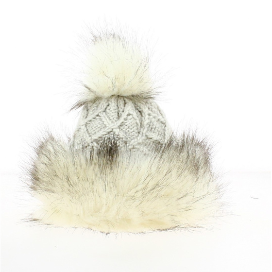 Bonnet enfant à Pompon Fausse Fourrure Beige - Starling