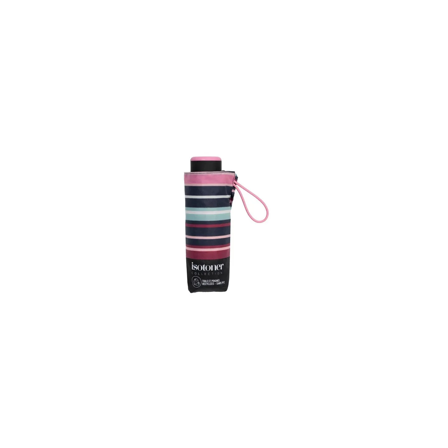 Parapluie Mini Ultra Slim Rayure blush - Isotoner