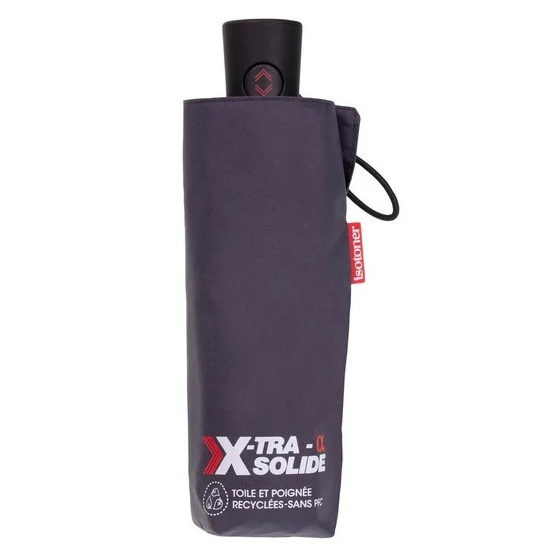 Mini X-TRA Solid Automatic Umbrella Grey Dark Edging - Isotoner Mini X-TRA Solid Automatic Umbrella Grey Dark Edging - Isotoner