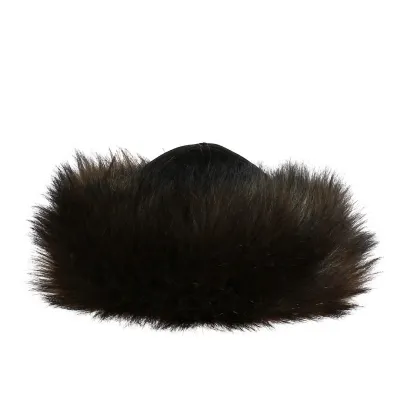 Women's Irena Hat Long Faux Fur & Brown Leather - Traclet Reference: 21464 | Traclet Hat Shop