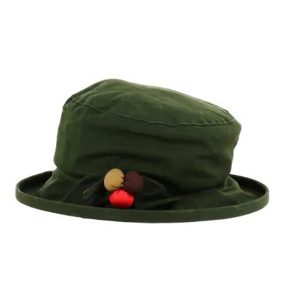 Chapeau cloche Coton Huilé Imperméable Olive - Traclet Ref 21461