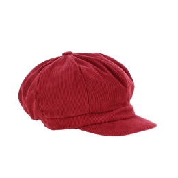 Burgundy velvet newsboy cap - Traclet