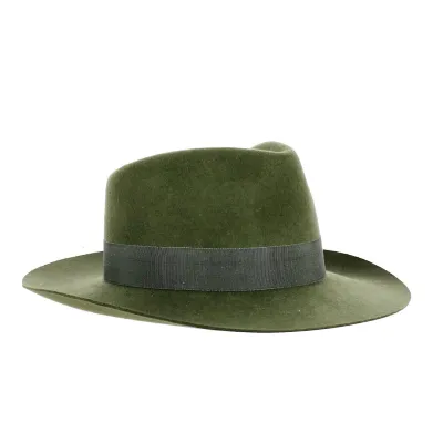 Chapeau Fedora Feutre Laine Kaki  - Traclet Reference : 21494 | Chapellerie Traclet
