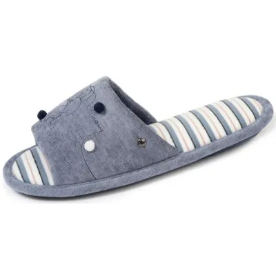 Chaussons Sandales chat fantaisie Bleu Denim - Isotoner