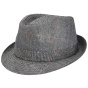 Stetson Black Herringbone Silk Osceola Trilby Hat