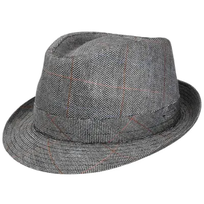Stetson Black Herringbone Silk Osceola Trilby Hat - Reference: 5156 | Traclet Hat Shop