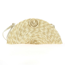 Half-Moon Straw Clutch - Traclet