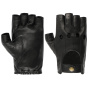 Summer Black Leather Driving Fingerless Gloves - Stetson