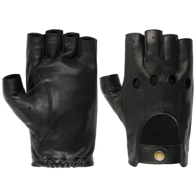 Summer Black Leather Driving Fingerless Gloves - Stetson Reference: 21525| Chapellerie Traclet