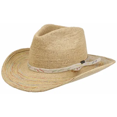 Chapeau Cowboy Raphia Crochet Paille Naturelle - Stetson