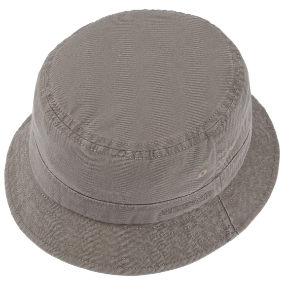 Grey Cotton Twill Bucket Hat UPF40+ - Stetson