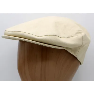 Flat Cap Sander Beige Linen & Cotton - Traclet Reference: 21608| Traclet Hatmakers