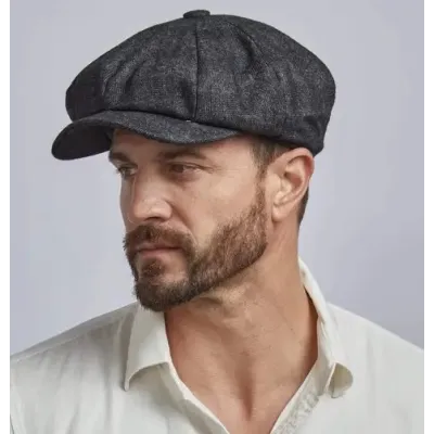 Argo Newsboy Anthracite Wool Cap - American Hat - men's cap Reference: 21627| Chapellerie Traclet