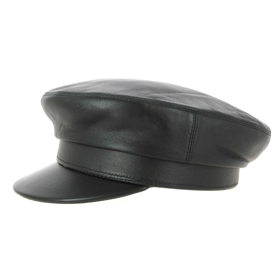 Leather sailor cap