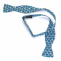 Teal Japanese Kikko Bow Tie - Le Coq En Pap