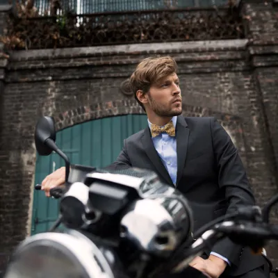 Teal Linen Bow Tie - Le Coq En Pap Reference: 17707| Traclet Hat Shop