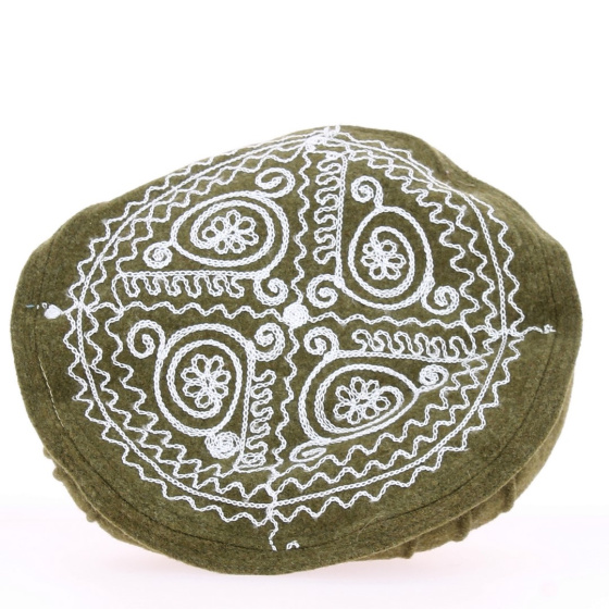 Embroidered khaki Pakol