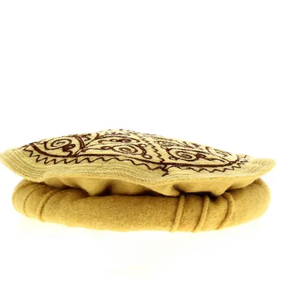 Embroidered beige pakol