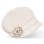Mia Linen Newsboy Cap in Beige - Traclet