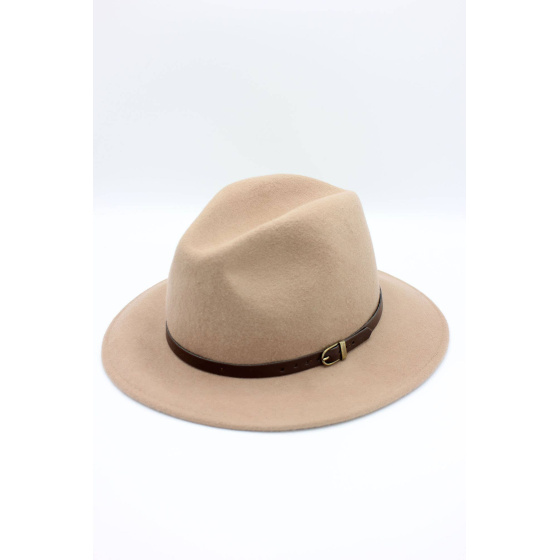 Chapeau Fedora en laine classique avec ceinture