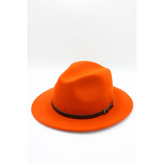 Chapeau Fedora en laine classique avec ceinture