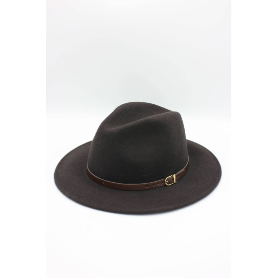 Chapeau Fedora en laine classique avec ceinture